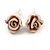 Children's Pretty Light Brown Acrylic 'Rose' Stud Earrings With Acrylic Backings - 9mm Diameter