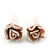 Children's Pretty Light Brown Acrylic 'Rose' Stud Earrings With Acrylic Backings - 9mm Diameter - view 6