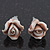 Children's Pretty Light Brown Acrylic 'Rose' Stud Earrings With Acrylic Backings - 9mm Diameter - view 2