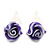 Children's Pretty Violet Acrylic 'Rose' Stud Earrings With Acrylic Backings - 9mm Diameter - view 3