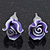 Children's Pretty Violet Acrylic 'Rose' Stud Earrings With Acrylic Backings - 9mm Diameter