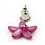 Children's Pretty Deep Pink Enamel 'Daisy' Stud Earrings - 13mm Diameter - view 3