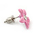 Set of 3 Children's Enamel Daisy Stud Earrings in Light Pink/ Lavender/ Green - 13mm D - view 4