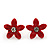 Set of 3 Children's Enamel Daisy Stud Earrings in Red/ Black/ White - 13mm D - view 7
