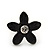 Children's Pretty Black Enamel 'Daisy' Stud Earrings - 13mm Diameter - view 2