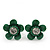 Set of 3 Children's Enamel Daisy Stud Earrings in Light Pink/ Purple/ Green - 12mm D - view 4