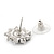 Lavender Diamante Floral Stud Earrings In Silver Plating - 18mm Diameter - view 4