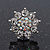 Clear Diamante Floral Stud Earrings In Silver Plating - 18mm Diameter - view 4