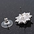 Clear Diamante Floral Stud Earrings In Silver Plating - 18mm Diameter - view 5