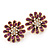 Purple Enamel Diamante Layered Stud Earrings In Gold Plating - 22mm Diameter - view 2