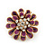Purple Enamel Diamante Layered Stud Earrings In Gold Plating - 22mm Diameter - view 3