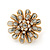White Enamel Diamante Layered Stud Earrings In Gold Plating - 22mm Diameter - view 3