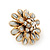 White Enamel Diamante Layered Stud Earrings In Gold Plating - 22mm Diameter - view 4