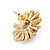 White Enamel Diamante Layered Stud Earrings In Gold Plating - 22mm Diameter - view 5