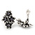 Burn Silver Violet Crystal 'Floral' Clip-On Earrings - 2.5cm Length - view 2