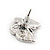 Small Raspberry Enamel Diamante Butterfly Stud Earrings In Silver Finish - 18mm Length - view 3