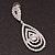 Silver Plated Clear Swarovski Crystal Teardrop Earrings - 7cm Length - view 3