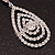 Silver Plated Clear Swarovski Crystal Teardrop Earrings - 7cm Length - view 4