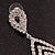 Silver Plated Clear Swarovski Crystal Teardrop Earrings - 7cm Length - view 5