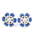 Light Purple Enamel Diamante Flower Stud Earrings In Silver Finish - 22mm Diameter