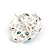 Light Blue Enamel Diamante Flower Stud Earrings In Silver Finish - 22mm Diameter - view 4