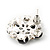 Black/White Diamante Flower Stud Earrings In Silver Plating - 2cm Diameter - view 4