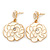 White Enamel 'Rose' Drop Earrings In Gold Plating - 4cm Length - view 6