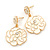 White Enamel 'Rose' Drop Earrings In Gold Plating - 4cm Length - view 3