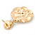 White Enamel 'Rose' Drop Earrings In Gold Plating - 4cm Length - view 5