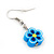 Children's Small Blue Acrylic 'Flower' Drop Earring In Silver Plating - 3cm Length - view 3