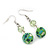 Green Acrylic Drop Earrings In Silver Plating - 4.5cm Length - view 4