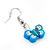 Children's Small Blue Acrylic 'Butterfly' Drop Earring In Silver Plating - 3cm Length - view 2