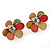 Multicoloured Enamel 'Flower' Stud Earrings In Gold Plating - 2cm Diameter - view 3