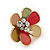 Multicoloured Enamel 'Flower' Stud Earrings In Gold Plating - 2cm Diameter - view 4