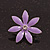 Purple Enamel Flower Stud Earrings In Silver Plating - 25mm Diameter - view 3