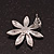 Purple Enamel Flower Stud Earrings In Silver Plating - 25mm Diameter - view 6