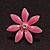 Pink Enamel Flower Stud Earrings In Silver Plating - 25mm Diameter - view 5