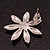 Pink Enamel Flower Stud Earrings In Silver Plating - 25mm Diameter - view 6