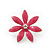 Pink Enamel Flower Stud Earrings In Silver Plating - 25mm Diameter - view 7