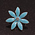 Light Blue Enamel Flower Stud Earrings In Silver Plating - 25mm Diameter - view 7