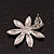 Light Blue Enamel Flower Stud Earrings In Silver Plating - 25mm Diameter - view 4