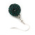 Emerald Green Swarovski Crystal Ball Drop Earrings In Silver Plated Finish - 12mm Diameter/ 3cm - view 5