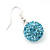 Light Blue Swarovski Crystal Ball Drop Earrings In Silver Plated Finish - 12mm Diameter/ 3cm - view 6