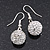 Clear Swarovski Crystal Ball Drop Earrings In Silver Plated Finish - 12mm Diameter/ 3cm - view 2