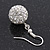Clear Swarovski Crystal Ball Drop Earrings In Silver Plated Finish - 12mm Diameter/ 3cm - view 6