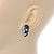 Small Dazzling Black/White Crystal Skull Stud Earrings In Silver Plating - 2cm Length - view 3