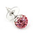 Light Pink/Clear Swarovski Crystal Ball Stud Earrings In Silver Plated Finish -10mm Diameter - view 7