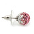 Light Pink/Clear Swarovski Crystal Ball Stud Earrings In Silver Plated Finish -10mm Diameter - view 5