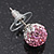 Light Pink/Clear Swarovski Crystal Ball Stud Earrings In Silver Plated Finish -10mm Diameter - view 2