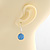 Sky Blue Crystal Ball Drop Earrings In Silver Plated Finish - 12mm Diameter/ 3cm Length - view 4
